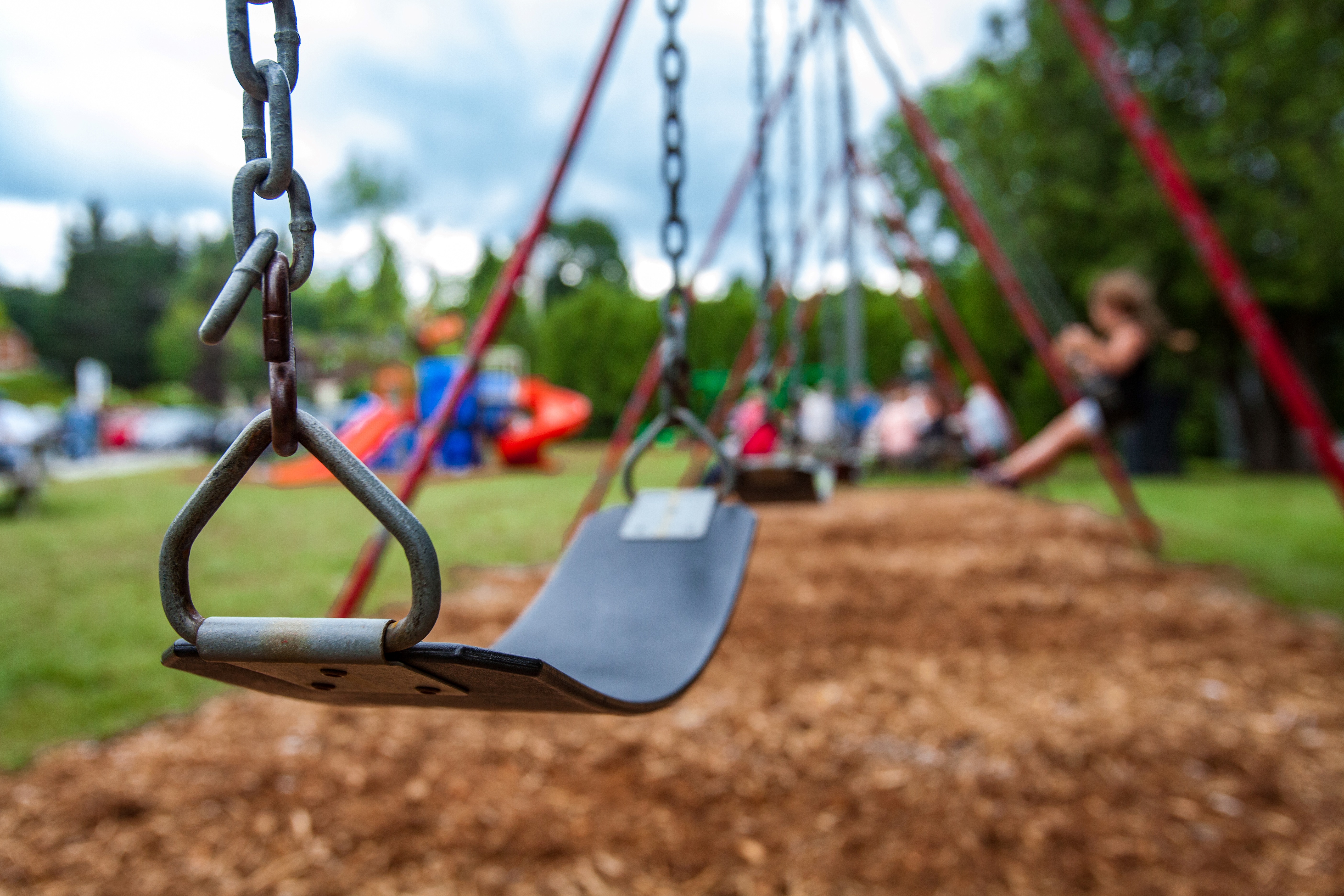 Empty swing on a playground