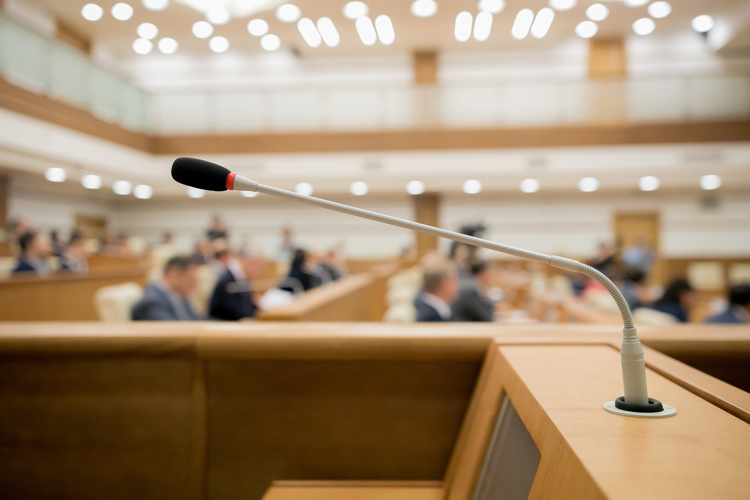 Microphone in a government assembly building 